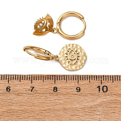 5 шт. серьги-кольца из нержавеющей стали 304 с кристаллами и стразами EJEW-G447-04G-1