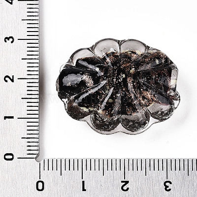 Светящиеся бусины лэмпворк из золота и песка ручной работы FOIL-T006-04-1