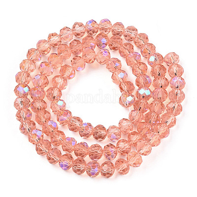 Стеклянные бусины с гальваническим покрытием  EGLA-A034-T3mm-L24-1