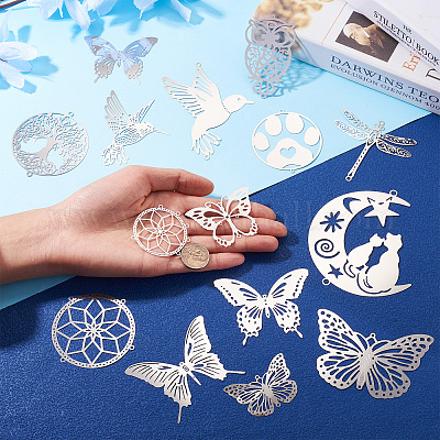 15 шт. 15 стиля подвесок-соединителей из нержавеющей стали STAS-TA0002-88-1