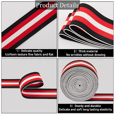 4.7 ярд плоской нейлоновой полосатой резинки OCOR-GF0003-84A-1