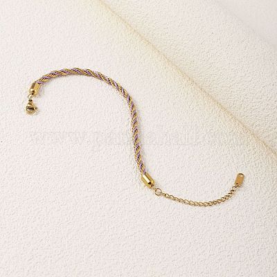 Браслеты из витого нейлонового шнура для женщин BJEW-V007-01G-03-1