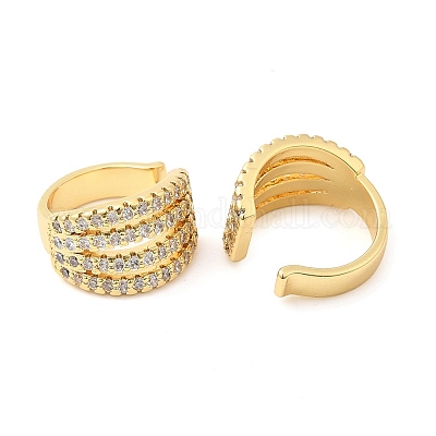 Серьги-манжеты с цирконием EJEW-K251-01G-1