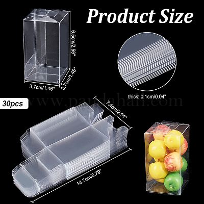 透明なプラスチックのギフト用の箱  長方形  透明  3.7x3.7x6.5cm&nbsp;LS-CON-WH0086-042-1