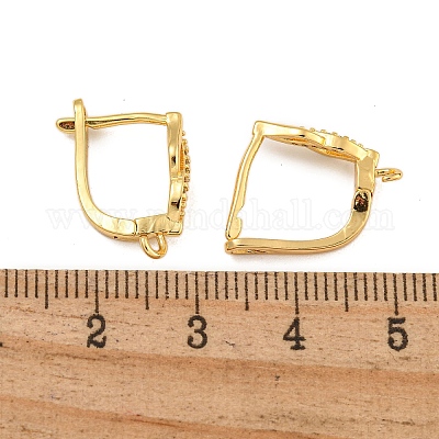 Серьги-кольца из латуни с микропаве из прозрачного кубического циркония KK-F876-21G-1