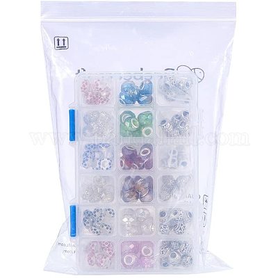 Европейские бусины из латуни и сплава со стразами и стеклом MPDL-NB0001-02-1