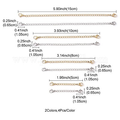 8 прядь 8 стиля удлинитель цепи из нержавеющей стали 304 STAS-YW0001-12-1