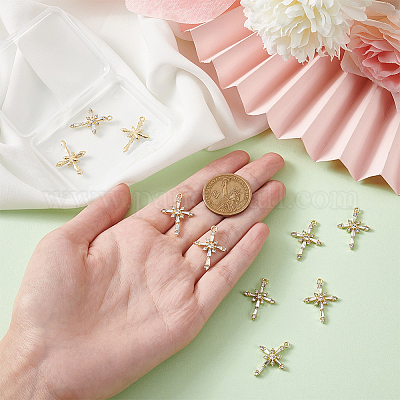 10шт латунные прозрачные подвески из кубического циркония FIND-BC0004-29-1