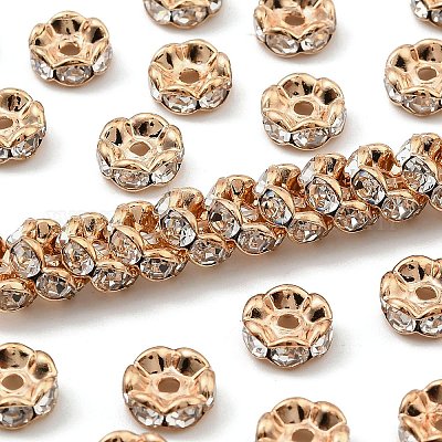 Messing Strass Zwischen perlen&nbsp;RB-A014-L8mm-01LG-NF-1