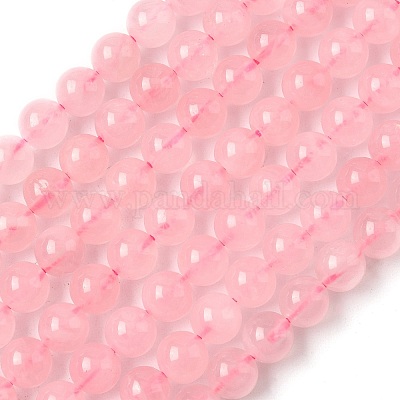 Круглый натуральный сорт мадагаскарских нитей из розового кварца G-F222-41-6mm-1