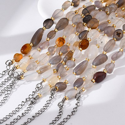 Браслеты из натурального серого агата для женщин G-P563-07P-22-1