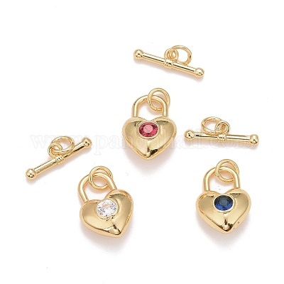 Латунные кубического циркония тумблеры застежки KK-M229-56G-1