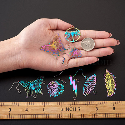 Наборы для изготовления сережек из нержавеющей стали своими руками 9 формы DIY-BT0001-16MC-1