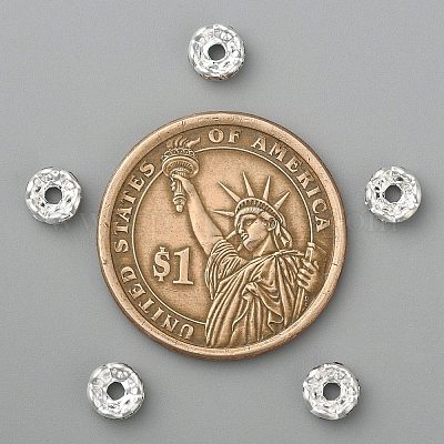 Латунные хрустальные бусины-разделители со стразами&nbsp;LS-X-RB-A006-6MM-S-1