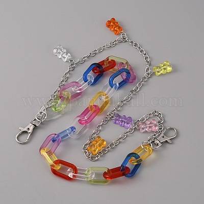 Карамельный цвет смола медведь прелести бумажник брелки&nbsp;AJEW-WH0020-92P-1