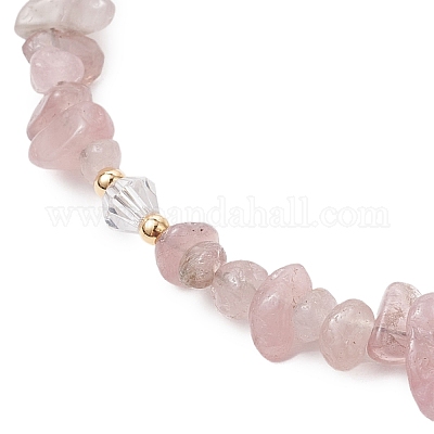 Браслеты на ногу из крошки окрашенного натурального кварца и стеклянных бусин AJEW-AN00682-01-1