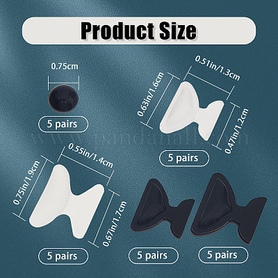 25 пара 5 стильных носовых упоров для очков в форме бабочек и плоских круглых противоскользящих мягких силиконовых самоклеящихся накладок FIND-GF0004-10-1