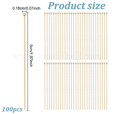100 шт. Латунные булавки с шаровой головкой KK-AN0001-02-1