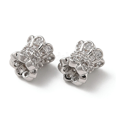 Латунные микро проложить кубического циркония бусы KK-P239-34P-1