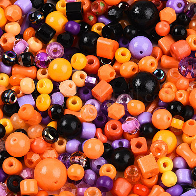 Стеклянные бусины на тему хэллоуина SEED-N007-13J-1