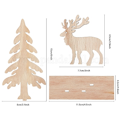 Неокрашенный платан деревянные украшения для дома DJEW-CA0001-01-1