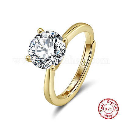 925 кольцо из стерлингового серебра с прозрачным кубическим цирконием в микропаве RJEW-G358-03G-1