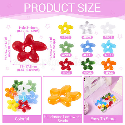 36шт 9 цвета бусины лэмпворк ручной работы LAMP-TA0001-64-1