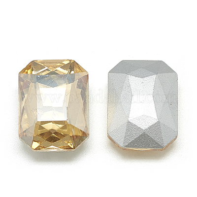 Заостренные заднее стекло горный хрусталь кабошоны RGLA-T079-13x18mm-06-1