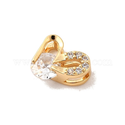 Латунные прозрачные бусины из циркония KK-P340-59G-1