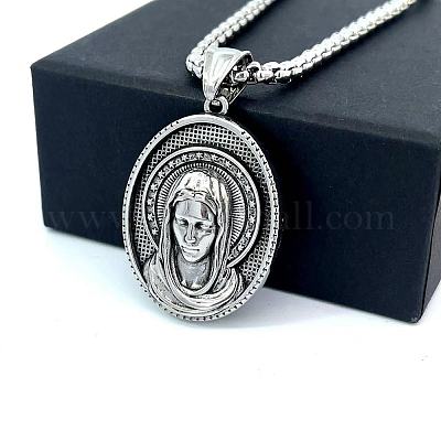 Ожерелья из нержавеющей стали с подвеской Девы Марии для мужчин RA1635-1