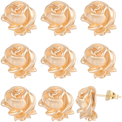 10 шт. латунные серьги-гвоздики KK-BBC0020-90-1
