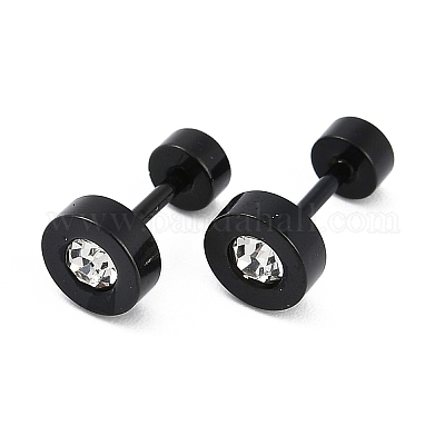 Плоские круглые хрустальные беруши со стразами EJEW-H105-21EB-B-1