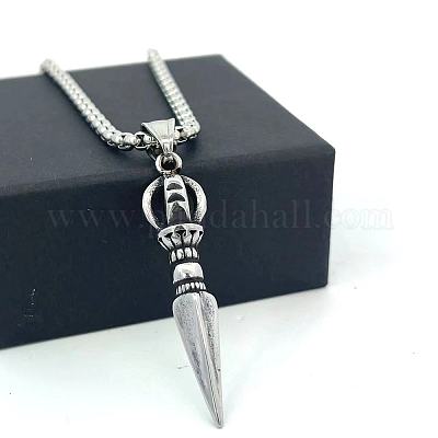 Ожерелья с подвеской в виде кинжала из нержавеющей стали в винтажном стиле для унисекс-готических украшений XL8966-1