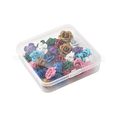 32 шт. 8 цвета 3D краска для выпечки розы алюминиевые бусины FIND-FS0003-57-1