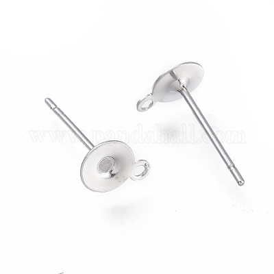 Фурнитура для сережек-гвоздиков из нержавеющей стали марки 304 STAS-E025-1B-P-1
