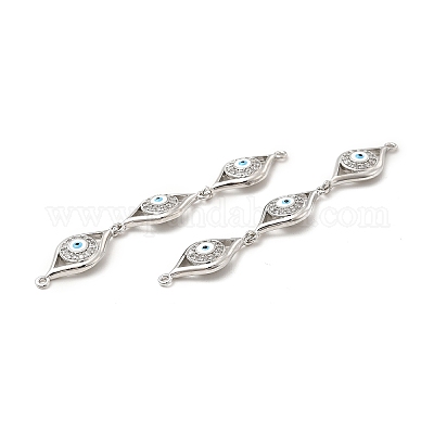 Шармы-соединители из латуни с микропаве из прозрачного кубического циркония KK-E068-VB395-1-1