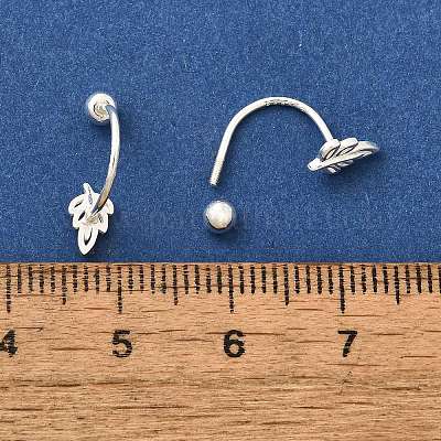 Orecchini a bottone in argento fine s999&nbsp;EJEW-A127-04S-1