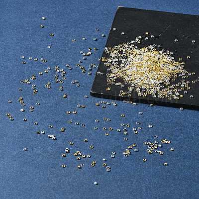 1200 шт. 2 цвета латунные обжимные бусины KK-FS0001-38-1