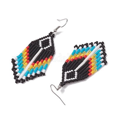 Серьга-гвоздик из нержавеющей стали 304 со стеклянным подвесом EJEW-MZ00174-1