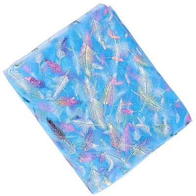 Нейлоновая ткань с рисунком перьев DIY-WH20066-004B-1