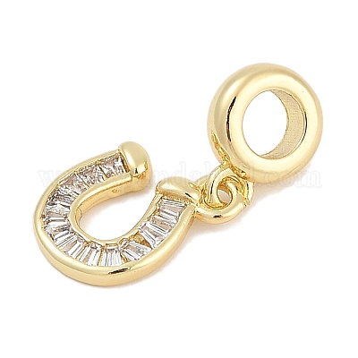 Латунные прозрачные кубические цирконии подковы европейские подвески KK-Q028-56G-1