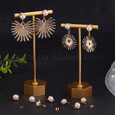 20 шт. латунные серьги-гвоздики KK-BBC0002-38-1