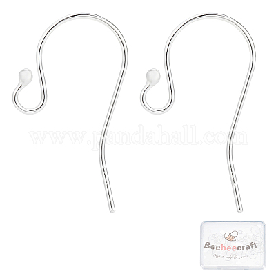 BULK PACK! Fish Hook Earwire w/ Spring & Bead, Silver-Plated