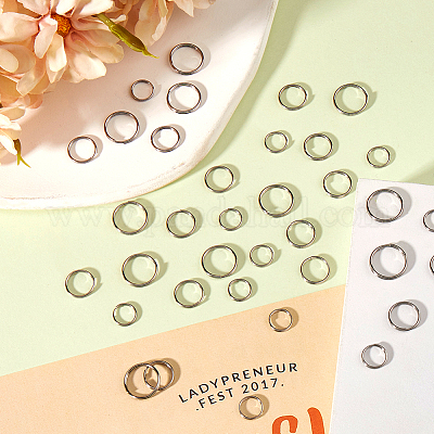 600 шт. 3 стиля разъемных колец из нержавеющей стали 304 STAS-SP0001-64-1