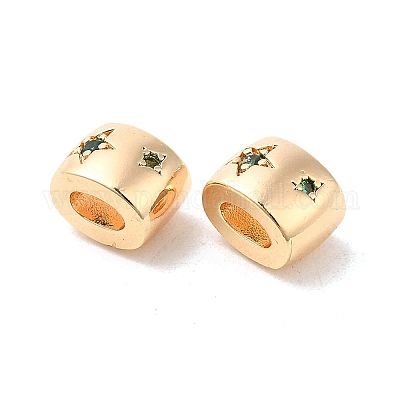 Латунные микро проложить кубического циркония бусы KK-Q773-02G-02-1