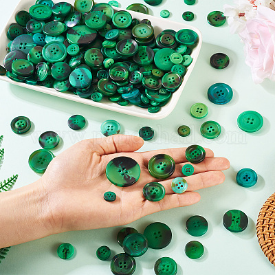 Плоские круглые пуговицы из смолы BUTT-TAC0017-01F-1