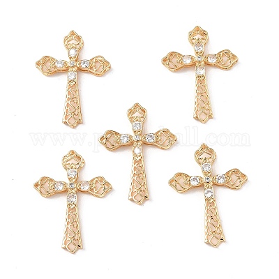 Латунные микропаве прозрачные подвески с фианитом KK-E068-VF240-1