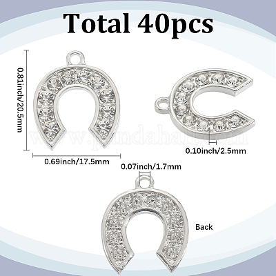 Подвески со стразами из сплава 40 шт. ALRI-SC0001-58P-1