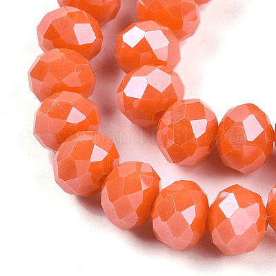 Стеклянные бусины с гальваническим покрытием  EGLA-A034-P8mm-A29-1