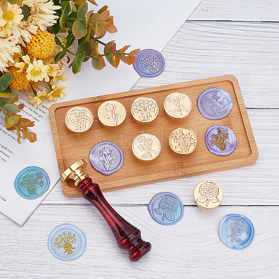 8PCS Wax Seal Stamp Heads Set(Flower Series)